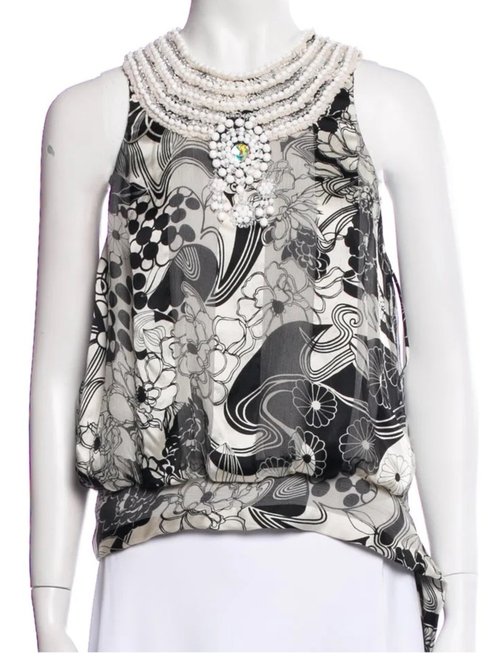 Naeem khan printed y2k top size 4